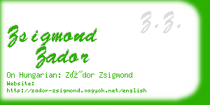 zsigmond zador business card